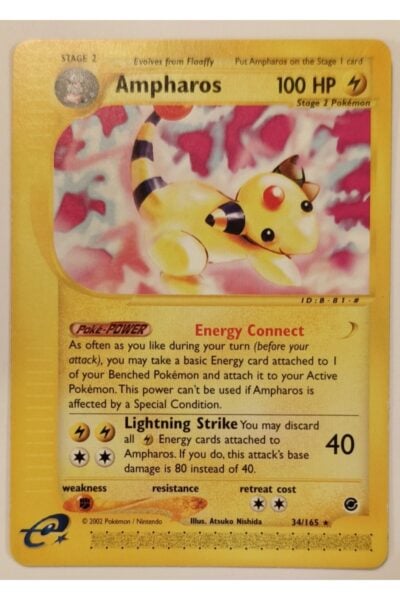 Ampharos 34/165 fra Expedition Base Set, illustreret af Atsuko Nishida
