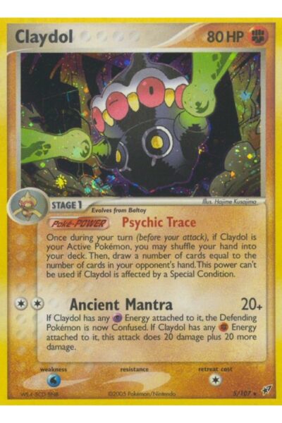 Claydol Pokémon-kort 5/107 Rare Holo fra EX Deoxys