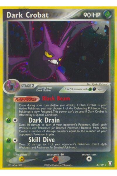 Dark Crobat, 3/109, Rare Holo fra Team Rocket Returns
