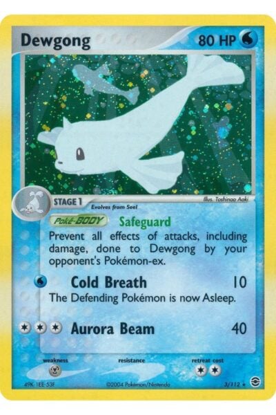 Dewgong 3/112 Rare Holo fra FireRed & LeafGreen, illustreret af Toshinao Aoki