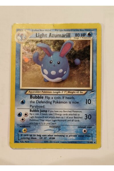 Light Azumarill Pokémon-kort fra Neo Destiny, nummer 13/105, Rare Holo