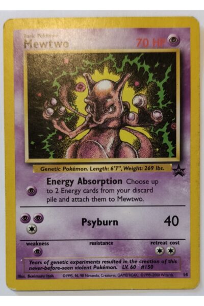 Mewtwo 14/53, Psychic Basic-Pokémon-kort fra Wizards Black Star Promos, illustreret af Benimaru Itoh