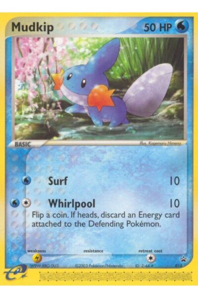 Mudkip 18/40 Nintendo Black Star Promo, Water-type Pokémon-kort med angrebene Surf og Whirlpool
