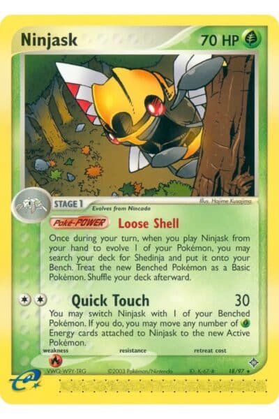 Ninjask, Stage 1 Pokémon-kort nummer 18/97 fra sættet Dragon i EX-serien