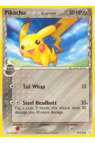 Pikachu δ, Metal-type Pokémon-kort nr. 79/110 fra Holon Phantoms