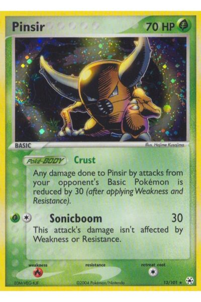 Pinsir Rare Holo kort nummer 13/101 fra Hidden Legends, illustreret af Hajime Kusajima