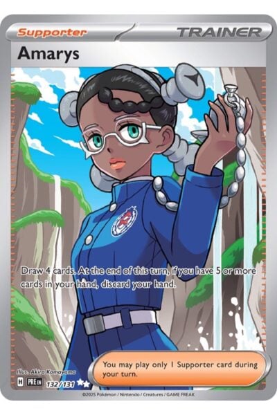 Amarys 132/131 Ultra Rare Supporter-kort fra Prismatic Evolutions