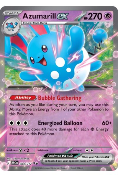 Azumarill ex 84/217 Double Rare fra Ascended Heroes, illustreret af 5ban Graphics