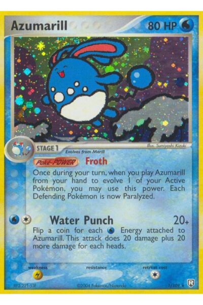 Azumarill 1/109 Rare Holo fra Team Rocket Returns, Water-type Pokémon-kort