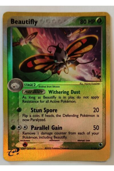 Beautifly, Rare Holo Pokémon-kort nummer 2/109 fra sættet Ruby & Sapphire