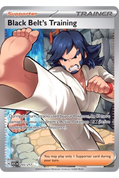 Black Belt's Training, Supporter-kort fra Ascended Heroes, illustreret af GOSSAN