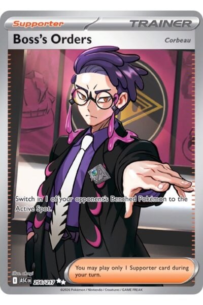 Boss's Orders 256/217 Ultra Rare fra Ascended Heroes med illustration af akagi