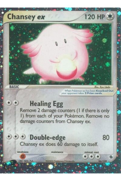 Chansey ex 96/109 Rare Holo EX fra Pokémon TCG-sættet Ruby & Sapphire