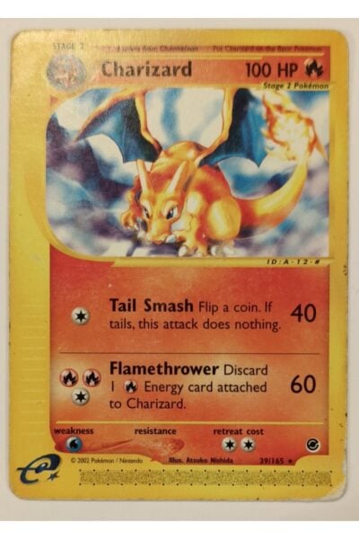 Charizard Pokémon-kort 39/165 fra Expedition Base Set, illustreret af Atsuko Nishida