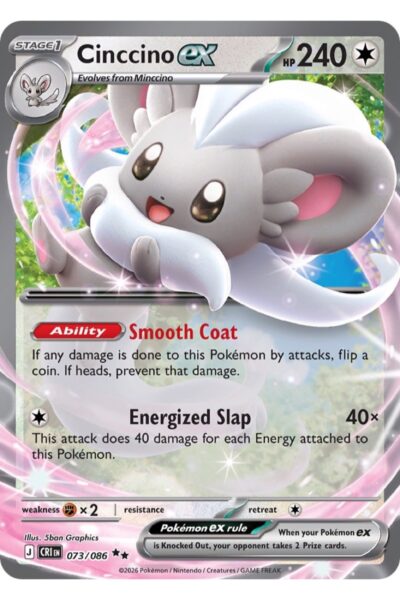 Cinccino ex, nummer 73/86, Double Rare fra Chaos Rising