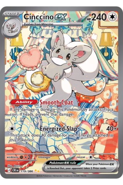 Cinccino ex 119/86 Special Illustration Rare fra Chaos Rising, illustreret af Keisin