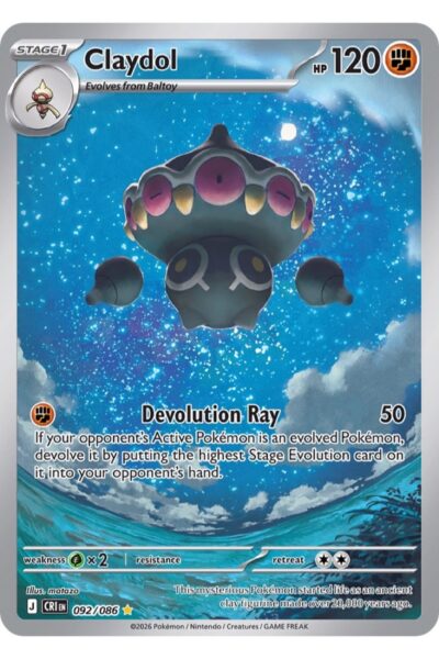 Claydol 92/86 Illustration Rare fra Chaos Rising, illustreret af matazo