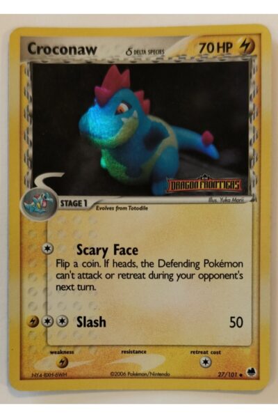 Croconaw δ 27/101 fra Dragon Frontiers, delta species Pokémon-kort med Lightning-type