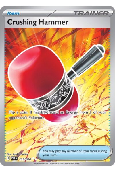 Crushing Hammer 105/84 Ultra Rare fra Pitch Black, illustreret af Ayaka Yoshida