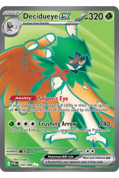 Decidueye ex, Ultra Rare Pokémon-kort nummer 100/88 fra sættet Perfect Order