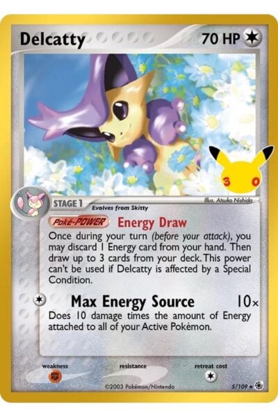 Delcatty, kort nummer 5, Rare Holo fra 30th Celebration: Classic Collection