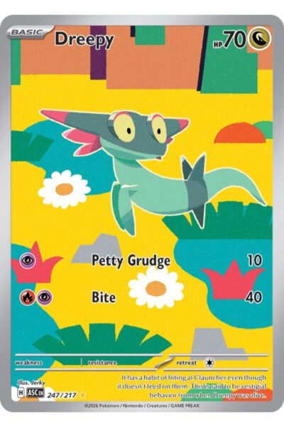 Dreepy 247/217 Illustration Rare fra Ascended Heroes, illustreret af Jerky