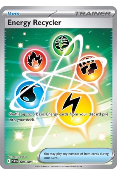 Energy Recycler 108/88 Ultra Rare Trainer-kort fra Pokémon TCG-sættet Perfect Order