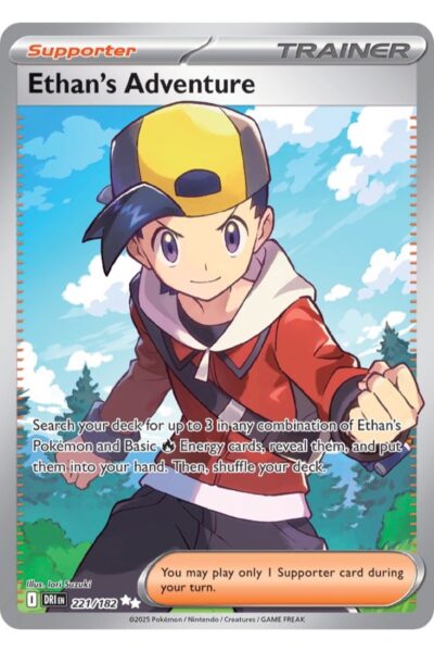 Ethan's Adventure 221/182 Ultra Rare Supporter-kort fra Destined Rivals