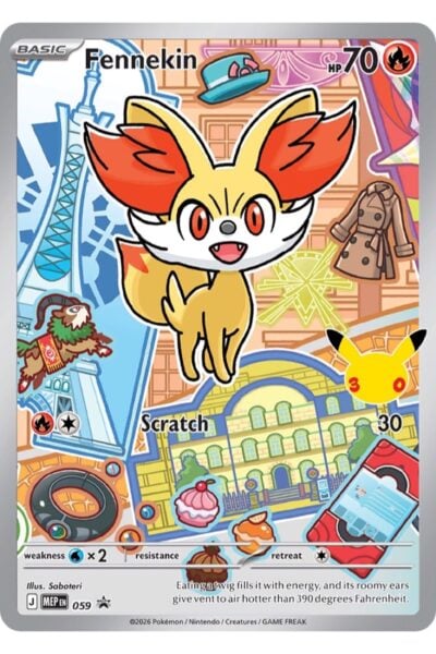 Fennekin nummer 59, promo-kort fra Mega Evolution Black Star Promos