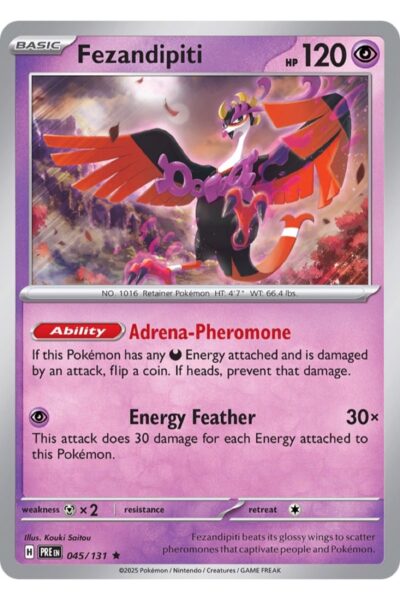 Fezandipiti 45/131 Rare kort fra Prismatic Evolutions