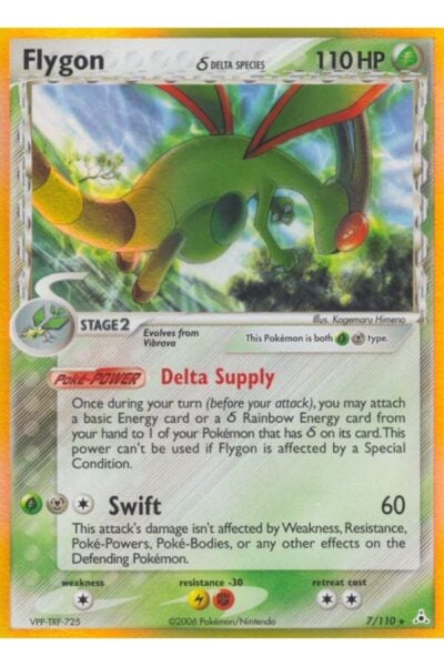 Flygon δ Pokémon-kort nummer 7/110 fra sættet Holon Phantoms