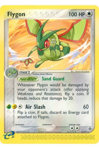 Flygon 15/97 Rare fra Dragon-sættet, illustreret af Hajime Kusajima