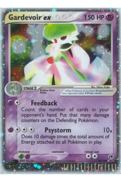 Gardevoir ex 96/100 fra Sandstorm, Rare Holo EX illustreret af Hikaru Koike