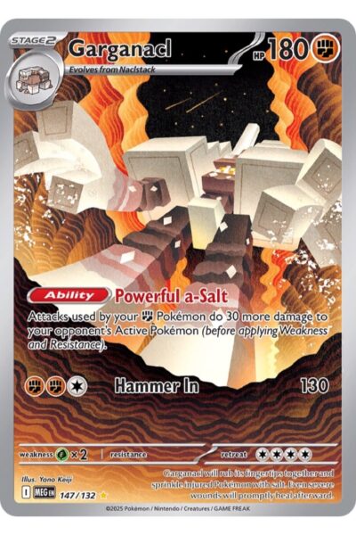 Garganacl 147/132 Illustration Rare fra Mega Evolution, Pokémon TCG