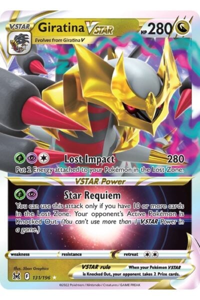 Giratina VSTAR, nummer 131/196, Rare Holo VSTAR fra Lost Origin