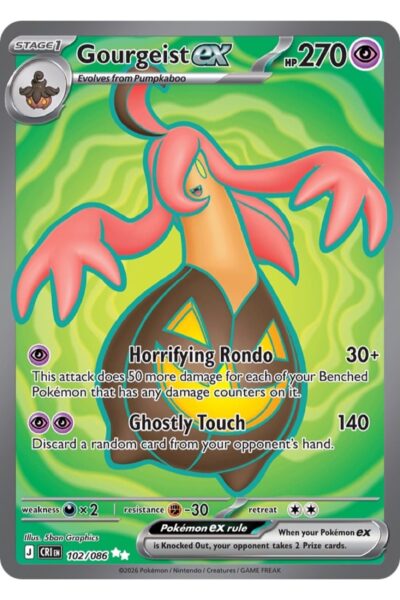 Gourgeist ex 102/86 Ultra Rare fra Chaos Rising, illustreret af 5ban Graphics