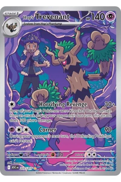 Hop's Trevenant, Illustration Rare-kort nummer 237/217 fra Ascended Heroes