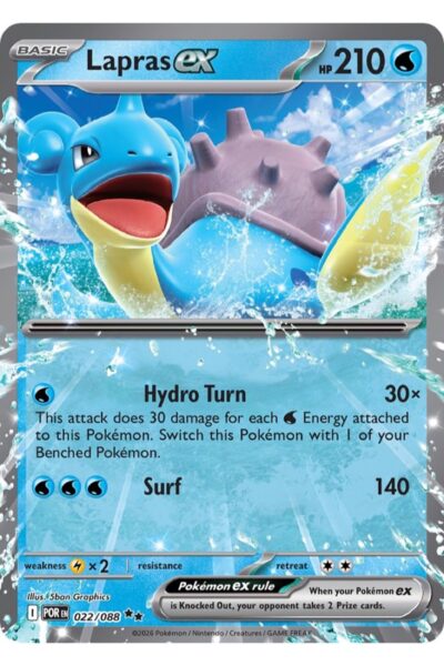 Lapras ex, Water-type Pokémon-kort nummer 22/88 fra sættet Perfect Order