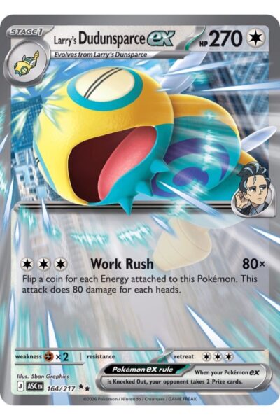 Larry's Dudunsparce ex, kort nummer 164/217 fra sættet Ascended Heroes