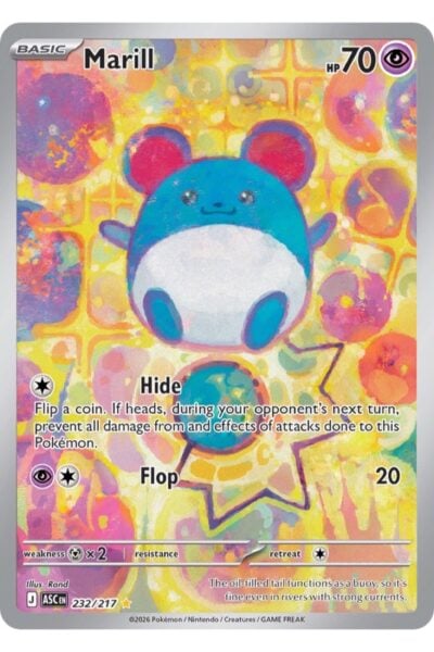 Marill 232/217 Illustration Rare fra Ascended Heroes, illustreret af Rond