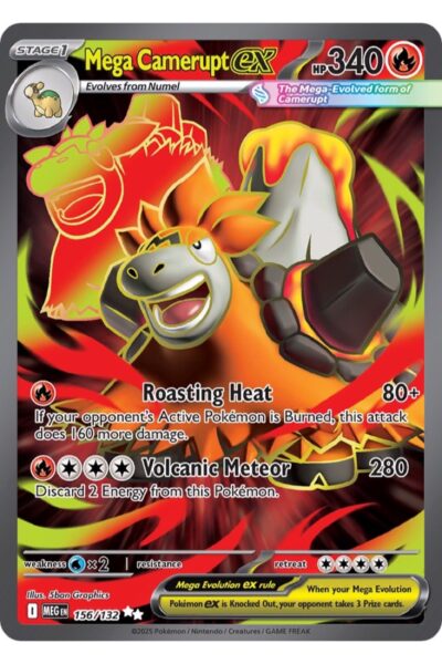 Mega Camerupt ex, nummer 156/132, Ultra Rare fra Mega Evolution