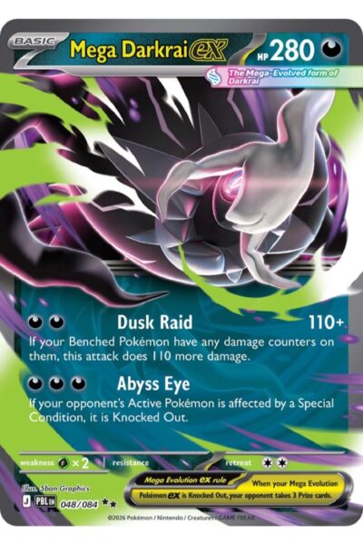 Mega Darkrai ex 48/84 fra Pitch Black, Double Rare Pokémon-kort