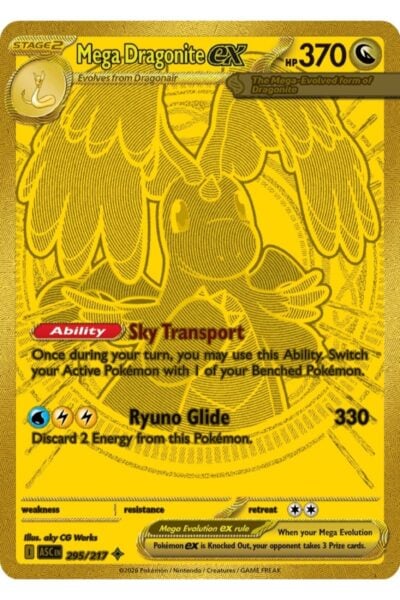 Mega Dragonite ex 295/217 fra Ascended Heroes, Mega Hyper Rare kort med Dragonite i Mega-form