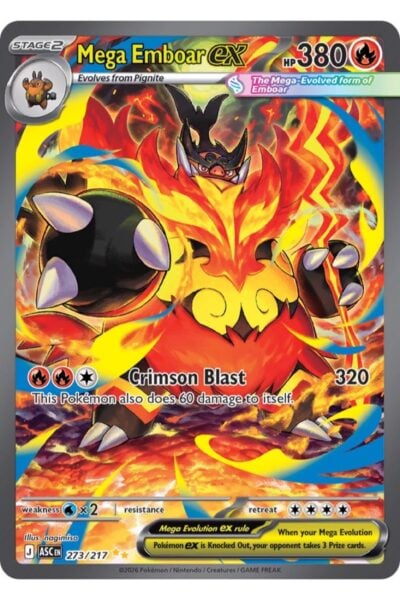 Mega Emboar ex, nummer 273/217, Special Illustration Rare fra Ascended Heroes