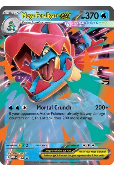 Mega Feraligatr ex, nummer 36, Black Star Promos fra Mega Evolution-serien