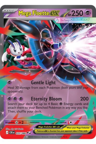 Mega Floette ex, kort nummer 35/86 fra Chaos Rising, Double Rare