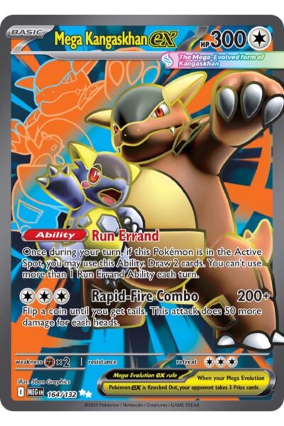 Mega Kangaskhan ex, nummer 164/132, Ultra Rare fra Mega Evolution-sættet