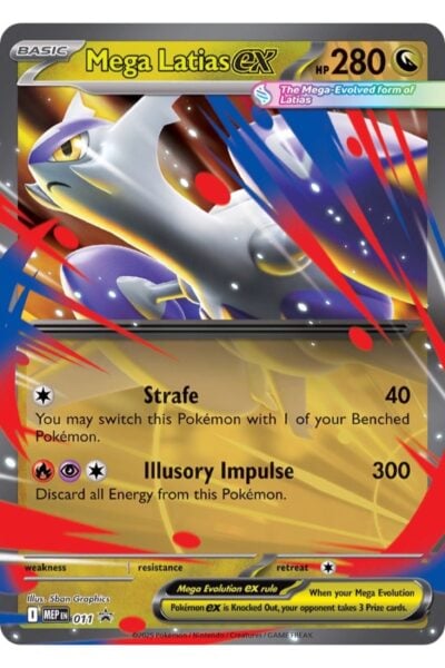 Mega Latias ex, nummer 11, promokort fra Mega Evolution Black Star Promos