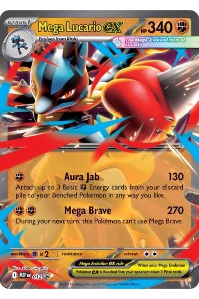 Mega Lucario ex, nummer 12, Fighting-type promo-kort fra Mega Evolution Black Star Promos