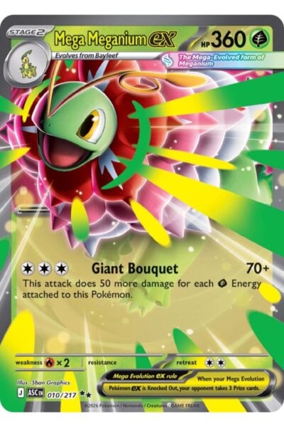 Mega Meganium ex, 10/217, Double Rare fra Ascended Heroes